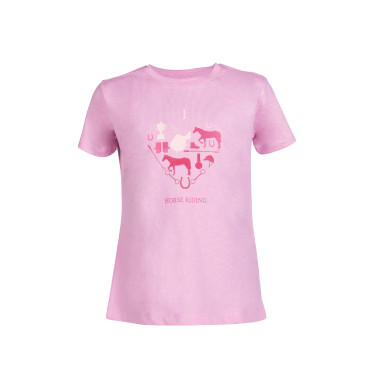Camiseta infantil HKM I love horse riding Rosa
