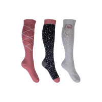 Calcetines Colorado HKM lote de 3 Negro / rojo