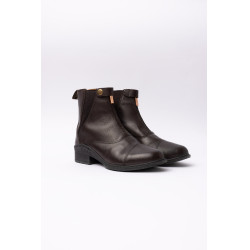 Botas Jodphur de cuero rosa Horze con cremallera frontal Marrón oscuro Marr&amp;oacute;n