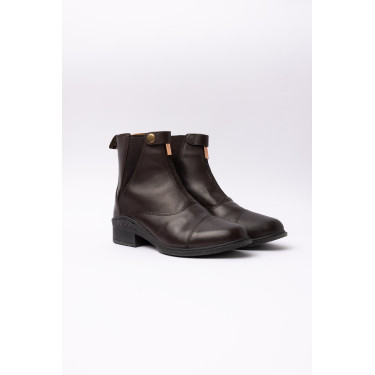 Botas Jodphur de cuero rosa Horze con cremallera frontal Marrón oscuro Marr&amp;oacute;n