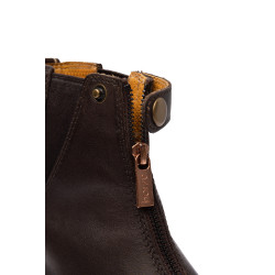 Botas Jodphur de cuero rosa Horze con cremallera frontal Marrón oscuro Marr&amp;oacute;n