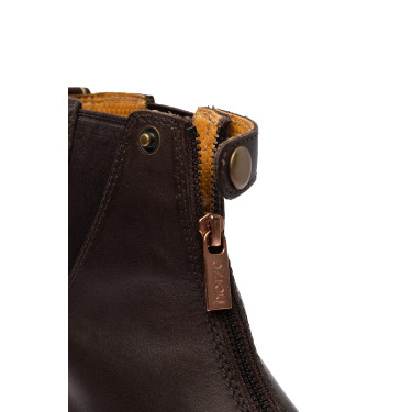 Botas Jodphur de cuero rosa Horze con cremallera frontal Marrón oscuro Marr&amp;oacute;n