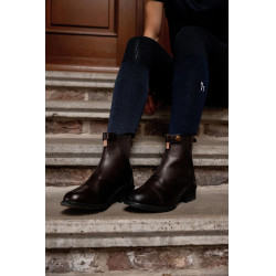 Botas Jodphur de cuero rosa Horze con cremallera frontal Marrón oscuro Marr&amp;oacute;n