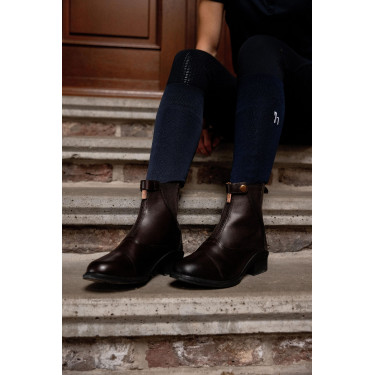 Botas Jodphur de cuero rosa Horze con cremallera frontal Marrón oscuro Marr&amp;oacute;n