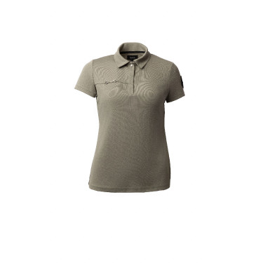 Polo funcional de manga corta para mujer Horze Denise Verde caqui
