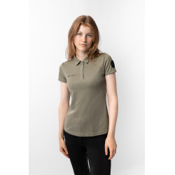 Polo funcional de manga corta para mujer Horze Denise Verde caqui