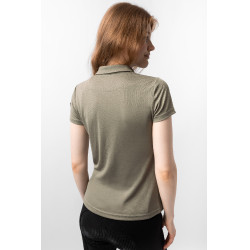 Polo funcional de manga corta para mujer Horze Denise Verde caqui