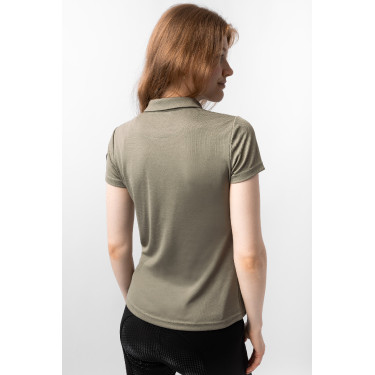 Polo funcional de manga corta para mujer Horze Denise Verde caqui