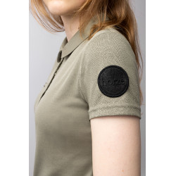 Polo funcional de manga corta para mujer Horze Denise Verde caqui