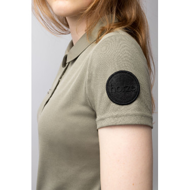 Polo funcional de manga corta para mujer Horze Denise Verde caqui