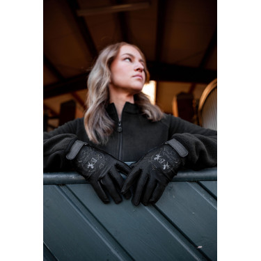 Gants d'équitation B Vertigo Laia femme avec logo imprimé Negro