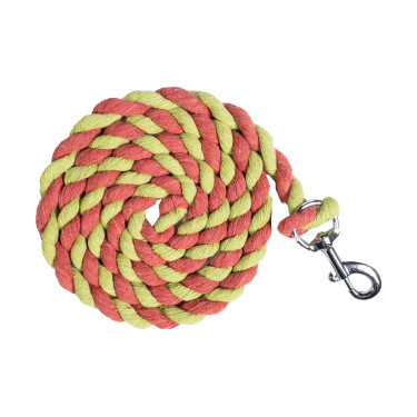 Longe HKM de algodón con mosquetón Verde manzana / neón coral Rosa Longe HKM de algodón con mosquetón Verde manzana / neón coral Rosa