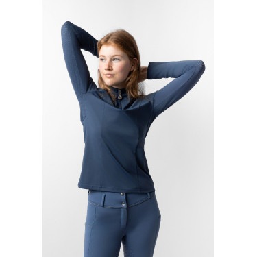 Camisa de entrenamiento Horze Eloise Índigo vintage Azul marino