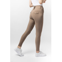 Pantalón de equitación para mujer B Vertigo térmico con grip integral Enya Marrón barro Beige