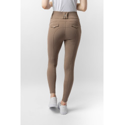 Pantalón de equitación para mujer B Vertigo térmico con grip integral Enya Marrón barro Beige