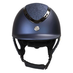 Casco EQ3 Pardus Smooth Top con ruleta Back on Track Azul con purpurina Casco EQ3 Pardus Smooth Top con ruleta Back on Track Azul con purpurina