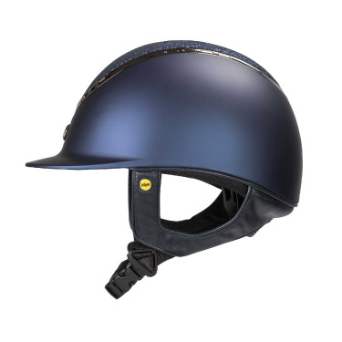 Casco EQ3 Pardus Smooth Top con ruleta Back on Track Azul con purpurina Casco EQ3 Pardus Smooth Top con ruleta Back on Track Azul con purpurina