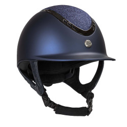 Casco EQ3 Pardus Smooth Top con ruleta Back on Track Azul con purpurina Casco EQ3 Pardus Smooth Top con ruleta Back on Track Azul con purpurina
