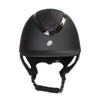 Casco EQ3 Pardus Smooth Top con ruleta Back on Track Negro con purpurina Casco EQ3 Pardus Smooth Top con ruleta Back on Track Negro con purpurina