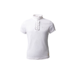Camisa de Manga Corta con Volantes deConcurso para Niños Christel Horze Blanco Camisa de Manga Corta con Volantes deConcurso para Niños Christel Horze Blanco