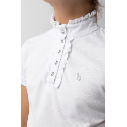Camisa de Manga Corta con Volantes deConcurso para Niños Christel Horze Blanco Camisa de Manga Corta con Volantes deConcurso para Niños Christel Horze Blanco