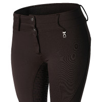 Pantalón de equitación térmico full grip Horze Rhea infantil con bolsillos traseros Marrón oscuro Marr&amp;amp;amp;oacute;n