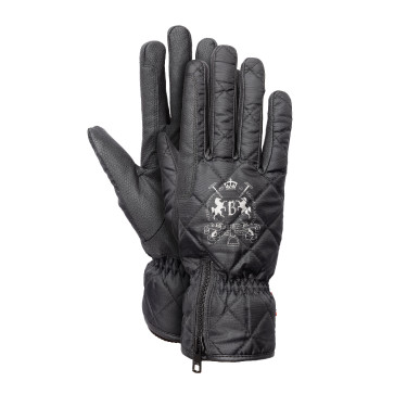 Guantes de equitación impermeables y acolchados B Vertigo Onyx Antracita Gris