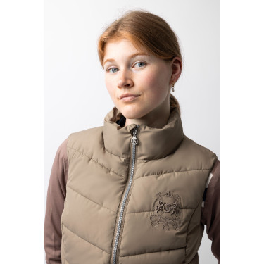 Chaleco de equitación acolchado B Vertigo Cordelia Marrón barro Beige
