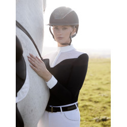 Polo de concurso Emily LeMieux de manga larga Marino Azul marino