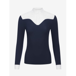 Polo de concurso Emily LeMieux de manga larga Marino Azul marino