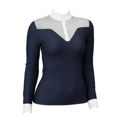 Polo de concurso Emily LeMieux de manga larga Marino Azul marino