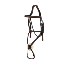 Cabezada con muserola combinada trenzada Dy'on Marrón