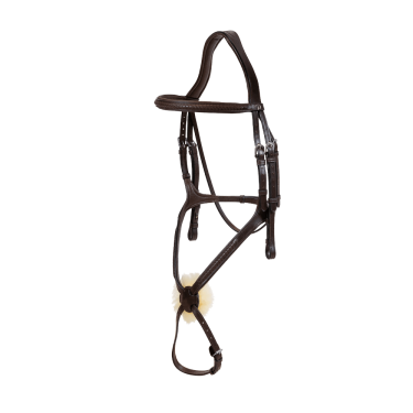 Cabezada con muserola combinada trenzada Dy'on Marrón