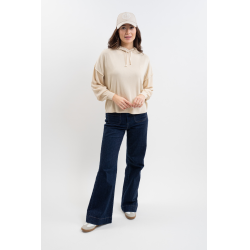 Sudadera con capucha Plume Harcour mujer Lino Beige