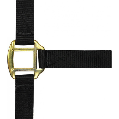Cabezada de nylon forrada de cuero Negro