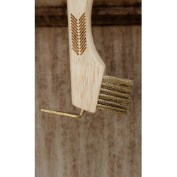 Limpia cascos con cerdas metálicas y imán Grooming Deluxe Marrón