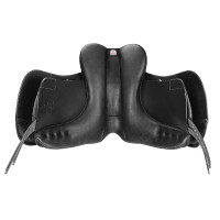 Selle dressage Bates Wide Plus cuir Luxe Negro