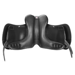 Selle dressage Bates Wide cuir Heritage Negro