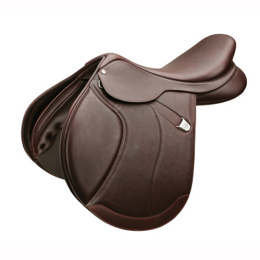 Silla Bates Caprilli Close Contact+ con faldón adelantado de cuero Luxe Castaño Marrón Silla Bates Caprilli Close Contact+ con faldón adelantado de cuero Luxe Castaño Marrón