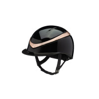 Casco Charles Owen Halo Negro / rosa dorado brillante