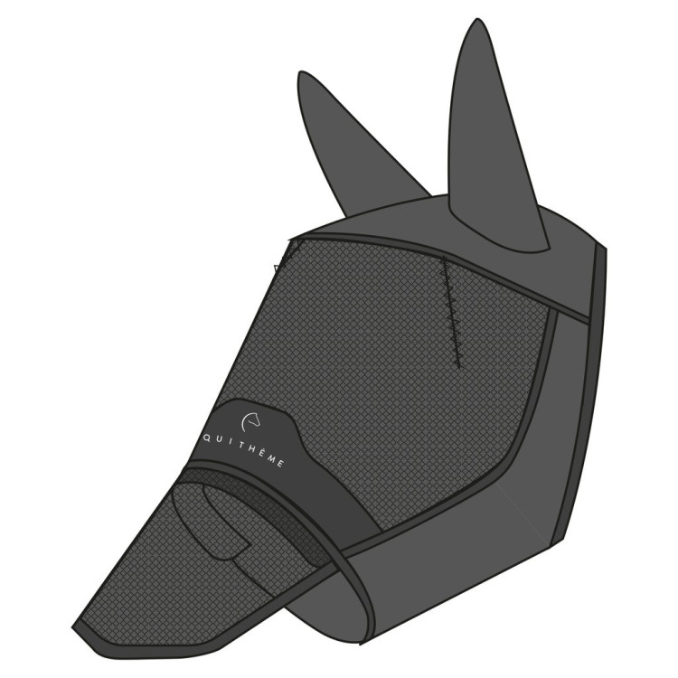 Máscara anti-moscas anti-UV Equithème Mesh con protector nasal