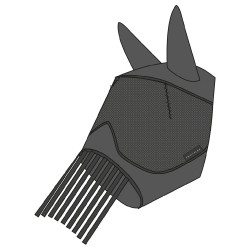 Máscara anti-moscas anti-UV Equithème con flecos