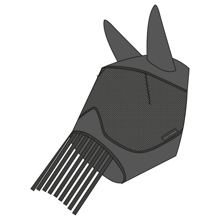 Máscara anti-moscas anti-UV Equithème con flecos