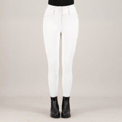 Pantalón de equitación Euro-Star Aurelia Competition Grip Connect Full Blanco / oro rosa