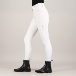 Pantalón de equitación Euro-Star Aurelia Competition Grip Connect Full Blanco / oro rosa