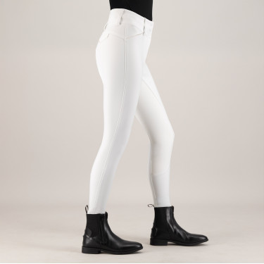 Pantalón de equitación Euro-Star Aurelia Competition Grip Connect Full Blanco / oro rosa