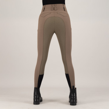 Pantalón de equitación Euro-star Aurelia Diamond FullGrip Chispas de chocolate Marrón