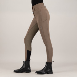 Pantalón de equitación Euro-star Aurelia Diamond FullGrip Chispas de chocolate Marrón