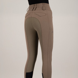 Pantalón de equitación Euro-star Aurelia Diamond FullGrip Chispas de chocolate Marrón