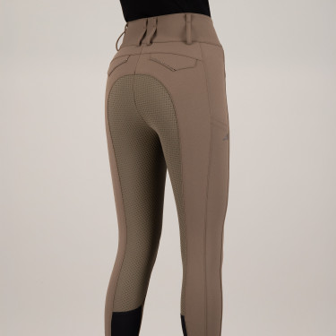 Pantalón de equitación Euro-star Aurelia Diamond FullGrip Chispas de chocolate Marrón